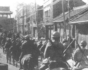 Japanese soldiers entering Shenyang, 1931