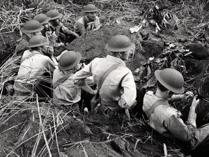 Luzon trenches; taken by: Carl Mydans